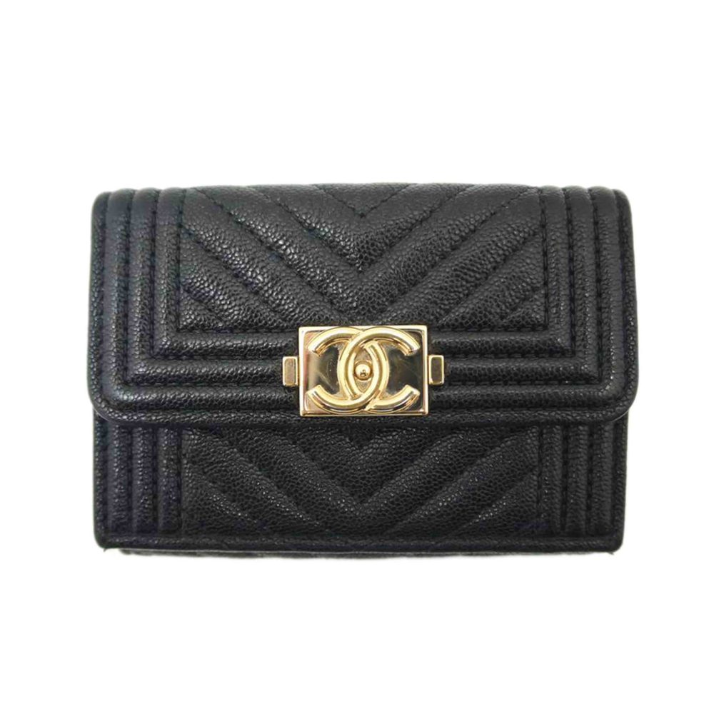 Chanel Boy Chanel Caviar Skin Small Wallet